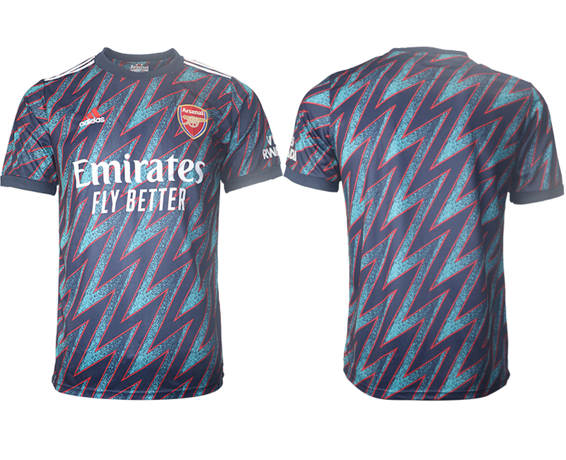 Men 2021-2022 Club Arsenal Second away aaa version blue blank Soccer Jersey->arsenal jersey->Soccer Club Jersey